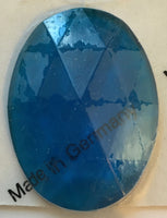 Oval 40x30mm Flat Backed Faceted Glass Jewel Stained Glass - 16 Colors Available!