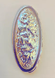 Large 75x35mm Oval Lava Cast Clear AB Iridescent Glass Jewels