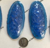 Large 75x35mm Oval Lava Cast Glass Jewels - Available in Clear AB, Red and Turquoise!