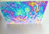 Large CBS 3x4 Bullseye Clear Green Magenta Fusion Ripple 90 COE Dichroic Glass