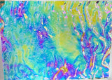 Large CBS 3x4 Bullseye Clear Green Magenta Fusion Ripple 90 COE Dichroic Glass