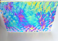 Large CBS 3x4 Bullseye Clear Green Magenta Fusion Ripple 90 COE Dichroic Glass