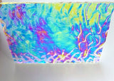 Large CBS 3x4 Bullseye Clear Green Magenta Fusion Ripple 90 COE Dichroic Glass