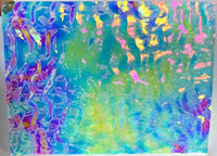 Large CBS 3x4 Bullseye Clear Green Magenta Fusion Ripple 90 COE Dichroic Glass