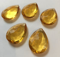 25x18mm Topaz Pear Teardrop (5) Double Faceted Glass Jewels