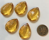 25x18mm Topaz Pear Teardrop (5) Double Faceted Glass Jewels