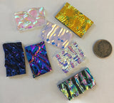 Black and Clear 90 COE Dichroic Mix 1 Ounce Glass Assortment - Nice!