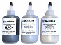 Glassline Fusing Glass Paints Black Grey White Monochrome Set of 3