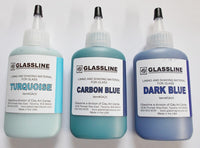 Glassline 'Shades of Blues' Fusing Glass Paints Set - Turquoise, Carbon Blue and Dark Blue