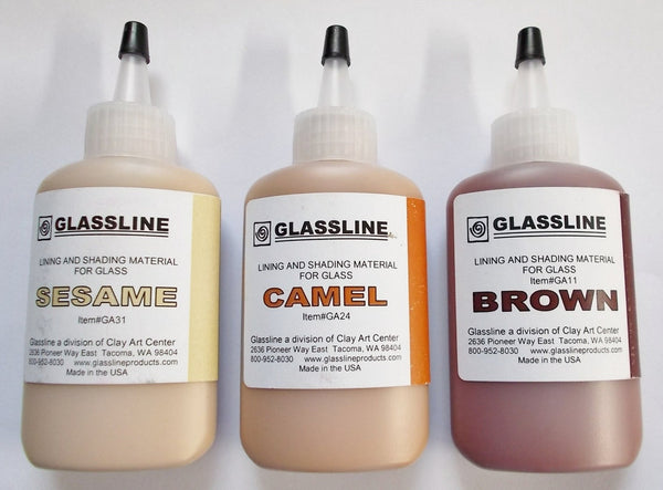 Glassline 'Shades of Browns' Fusing Glass Paints Set - Sesame, Camel and Brown
