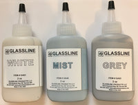 Glassline White Mist Grey Fusing Glass Paints - Set of 3 - Soft Misty Blue Tones