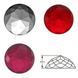 High Dome 36x15mm Round Faceted Glass Jewel - 7 Colors available!