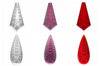 Large Jewel Teardrop Pendant and Pentagon Glass Jewels Stained Glass - Eight (8) Colors Available! Gorgeous!