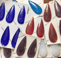 Large Jewel Teardrop Pendant and Pentagon Glass Jewels Stained Glass - Eight (8) Colors Available! Gorgeous!