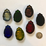 Iridescent Iris Rainbow Glass Scarab Beetle Jewel 36x19mm - 2 colors available!