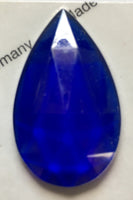 40x24mm Teardrop Faceted Flatbacked Glass Jewel for Stained Glass - 12 Colors Available!